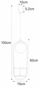 Zuma Line 5003 - Luster na lanku PLANT 1xE14/40W/230V čierna