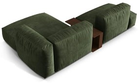 Zelená zamatová modulárna rohová pohovka (pravý roh/s leňoškou) Martina – Micadoni