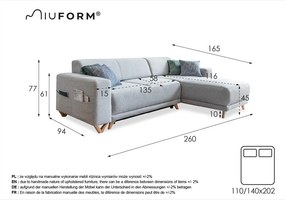 Hnedá rozkladacia/s úložným priestorom rohová pohovka Classy Sophie – Miuform