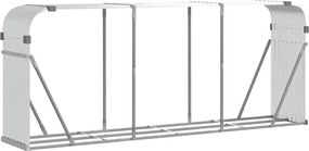 vidaXL Držiak na polená strieborný 234x45x100 cm pozinkovaná oceľ