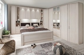 Rohová šatníkova skriňa Luxor 93/93 cm, polárny smrekovec