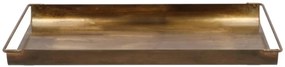 Mosadzný antik kovový dekoračný podnos Debra - 31*20*3 cm
