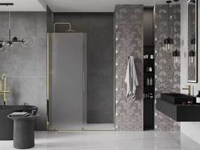 Mexen Velar, posuvné sprchové dvere do otvoru 150 cm, 8mm sklo námraza, zlatá lesklá, 871-150-000-31-50