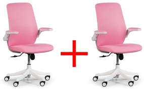 Kancelárska stolička so sieťovaným operadlom BUTTERFLY 1+1 ZADARMO, ružová