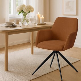 Jedálenská stolička Olema látka cord - oranžová