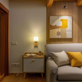 Brilagi - Nástenná lampa NUBILA WOOD 1xE27/25W/230V dub/krémová