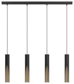 Eglo 901733 - LED Luster na lanku BARBOTTO 4xGU10/4,5W/230V 3000K čierna/hnedá