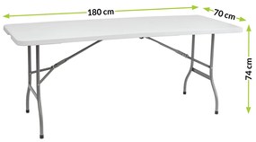 Cateringový skladací set Vivas 1+2L 180x70 cm - sivá / biela