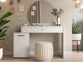 Toaletný stolík so zrkadlom Prismo, biely