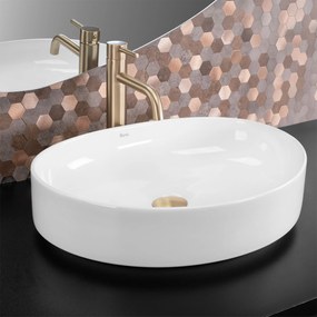 Rea Sabina 50, umývadlo na dosku 500x385x120 mm, biela lesklá, REA-U6364