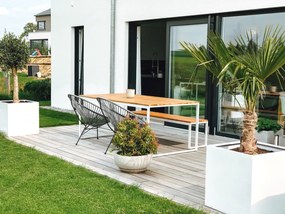 Kvetináč BLOCK, sklolaminát, 60x60x60 cm, biely mat