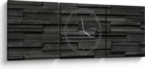 Obraz - Kamenná textúra (s hodinami) (90x30 cm)