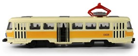 RAPPA Kovová česká retro električka Tatra T3 s otváracími strednými dverami - 16 cm - žltá