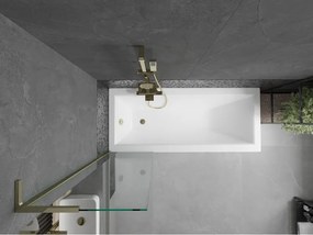 Mexen Next L, 1-krídlová vaňová zástena 50 x 150 cm, 6mm číre sklo, zlatý lesklý profil, 895-050-000-03-00-50