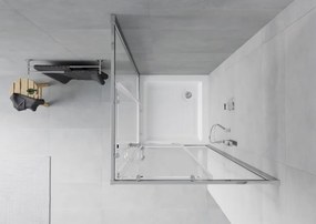 Mexen Rio štvorcový sprchový kút 80 x 80 cm, priehľadný, chróm + sprchová vanička , biela - 860-080-080-01-00-4510
