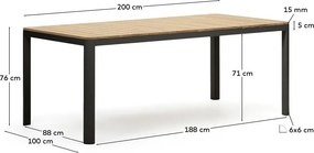 Záhradný jedálenský stôl 100x200 cm Bona - Kave Home