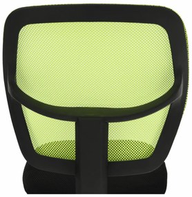 Detská otočná stolička na kolieskach MESH – plast, bez podrúčok, zelená / čierna