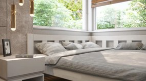 Rohová posteľ so zástenou vpravo Tema P 180x200 cm, bielený buk