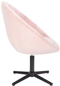LuxuryForm DESIGN Kreslo VERA VELUR na čiernom kríži - svetlo ružové