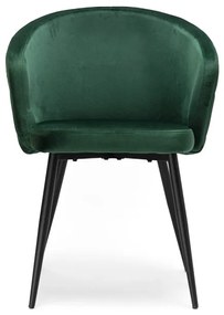 Jedálenská stolička HAMPTON zamatová, tmavozelená