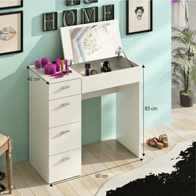 Tempo Kondela Toaletný stolík, toaletka, biela, BELINA