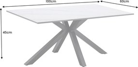 Keramický konferenčný stolík Fabrico 100 cm biely