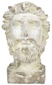 Krémová kameninové busta muža antik Hervé - 31 * 25 * 43 cm