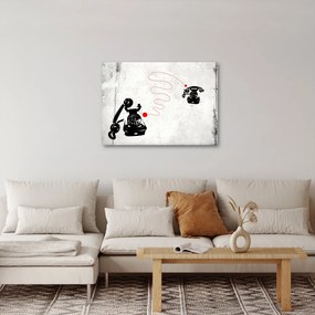 Obraz - Kresba telefónu na štýl Banksyho (70x50 cm)