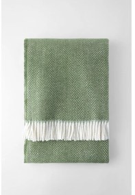 Zelený pléd s podielom bavlny Euromant Skyline, 140 x 180 cm