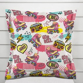 Biante Detská bavlnená obliečka na vankúš s lemom Sandra SA-604 Ružový retro štýl 45 x 45 cm