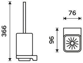 NIMCO MAC 29094CN-90 - Nástenná WC štetka MAYA matné sklo/matná čierna