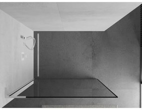 Mexen Kioto L, sprchová zástena Walk-In 60 x 200 cm, 8mm číre sklo čierny vzor, biely profil, 800-060-103-20-70