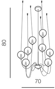 Rustikálny luster Conflux 8