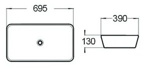 Mexen NINA UMÝVADLO, 69x39 CM, BIELA, 21187000