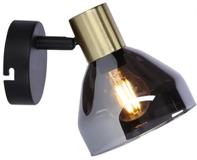 Candellux Čierno-zlaté nástenné svietidlo Gregory pre žiarovku E14 21-76724