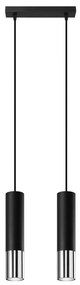 Sollux SL.0941 - Luster na lanku LOOPEZ 2xGU10/10W/230V čierna/chróm