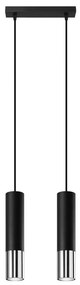 Sollux Sollux SL.0941 - Luster na lanku LOOPEZ 2xGU10/10W/230V čierna/chróm SLX0744