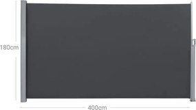 Bočná markíza 180 x 400 cm SONGMICS GSA184G
