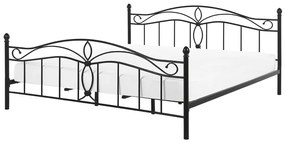 Kovová posteľ 160 x 200 cm čierna ANTLIA Beliani