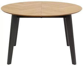 Jídelní rozkládací stůl Georgetown 120/198 cm z masivu dub přírodní/černý