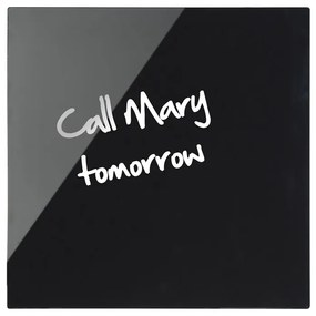 Sklenená magnetická tabuľa na stenu, 480 x 480 mm, čierna