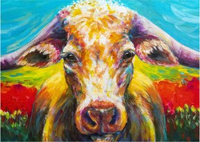 Obraz - Maľovaná krava (70x50 cm)