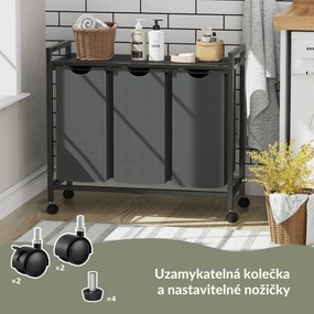 Koš na prádlo Houseland Endy 120 l šedý/černý