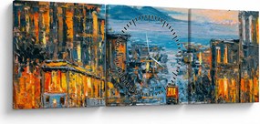 Obrázok - Cable Car, San Francisco (s hodinami) (90x30 cm)