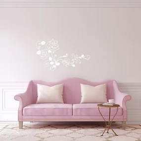 Sablio Samolepka na stenu: Ornament z růží - 60x54 cm