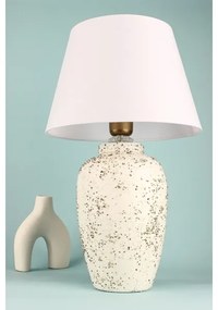 Stolná lampa RAMZES 1xE27/40W/230V biela/krémová