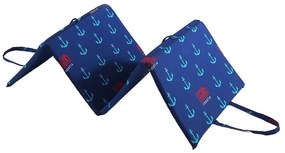 Modrý záhradný sedák na ležadlo 49x137 cm Anchors – B.E.S.