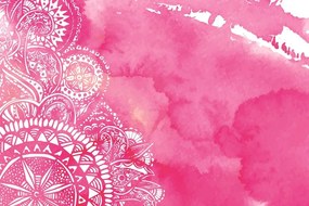 Tapeta Mandala ružový akvarel - 300x200