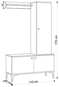 Predsieňová zostava Lex Oak and Black