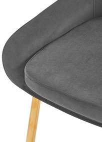 Sada 2 ks jedálenskej stoličky Elmira zamat - tmavosivá